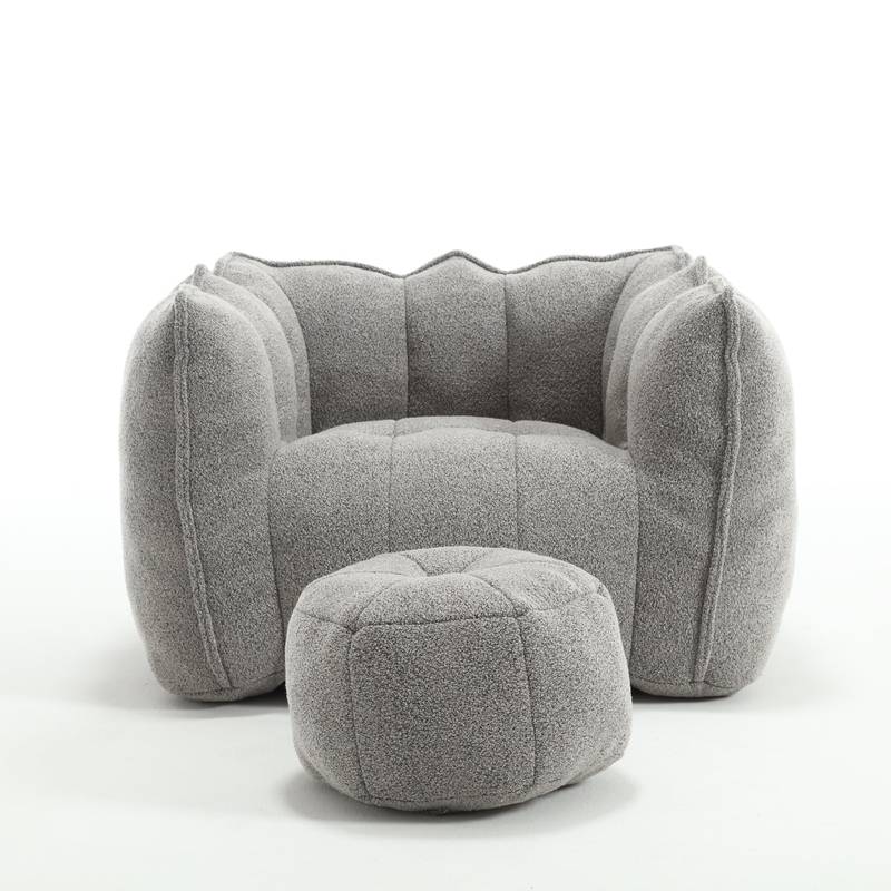 Cozy Square Bean Bag Lounge Chair with Footstool