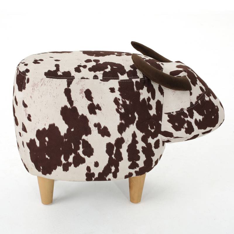 Cozy Cow Ottoman: Adorable Velvet Foot Stool for Any Space