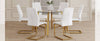 Chic Glass & White Chair Dining Set
