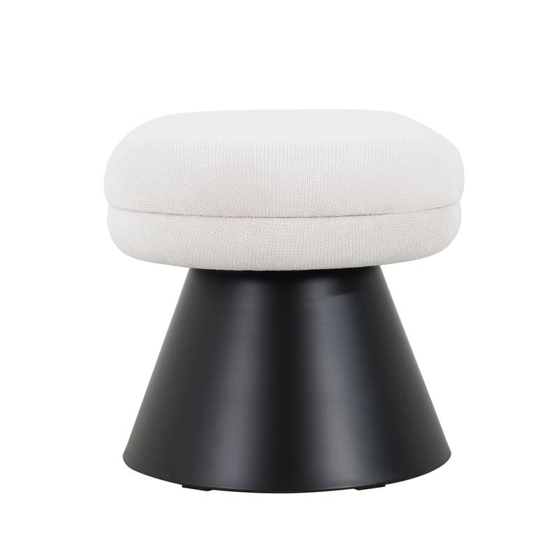 Stylish Beige Upholstered Bench with Black Legs
