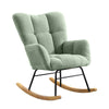 Cozy Teddy Rocker - Modern Accent Chair in Light Green