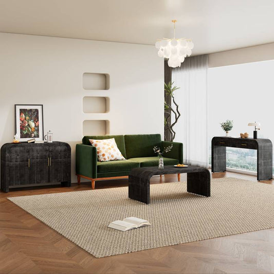 Vintage Charm Three-Piece furniture Set in Antique Black