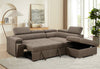 Cozy Convertible Sofa Bed with Chaise and Storage Ottoman