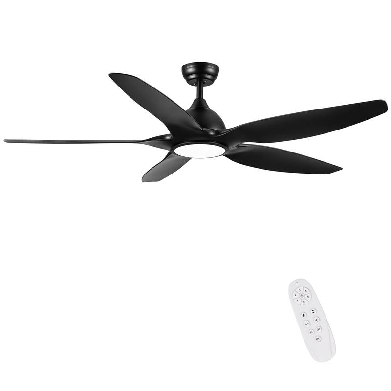 Sleek LED Ceiling Fan with Black Blades