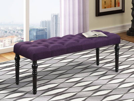 Elegant Purple Tufted Dining Bench