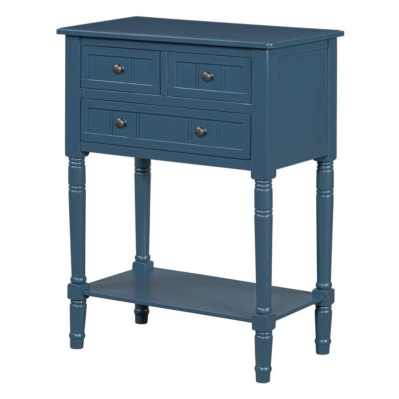 Navy Slim Storage Console Table