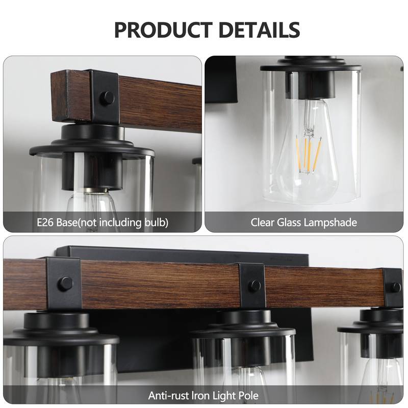 Rustic Farmhouse 6-Light Vanity Sconce