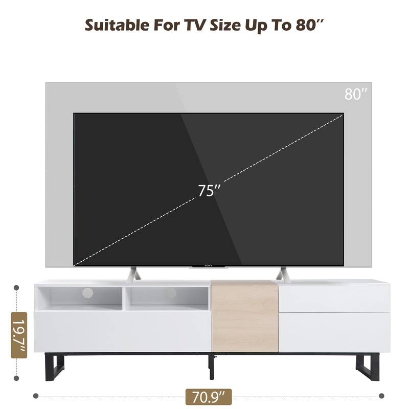 Stylish TV Stand with Ample Storage & Drop-Down Door