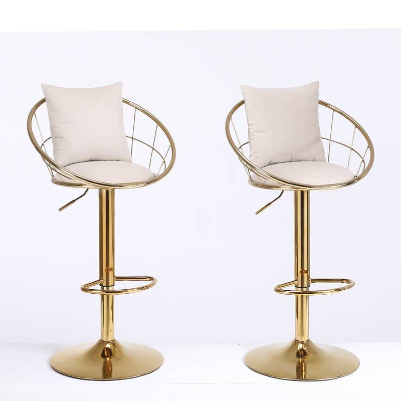 Chic Velvet Bar Chairs - Gold Elegance & Style!