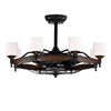 Sleek Matte Black Chandelier Fan with Remote Control