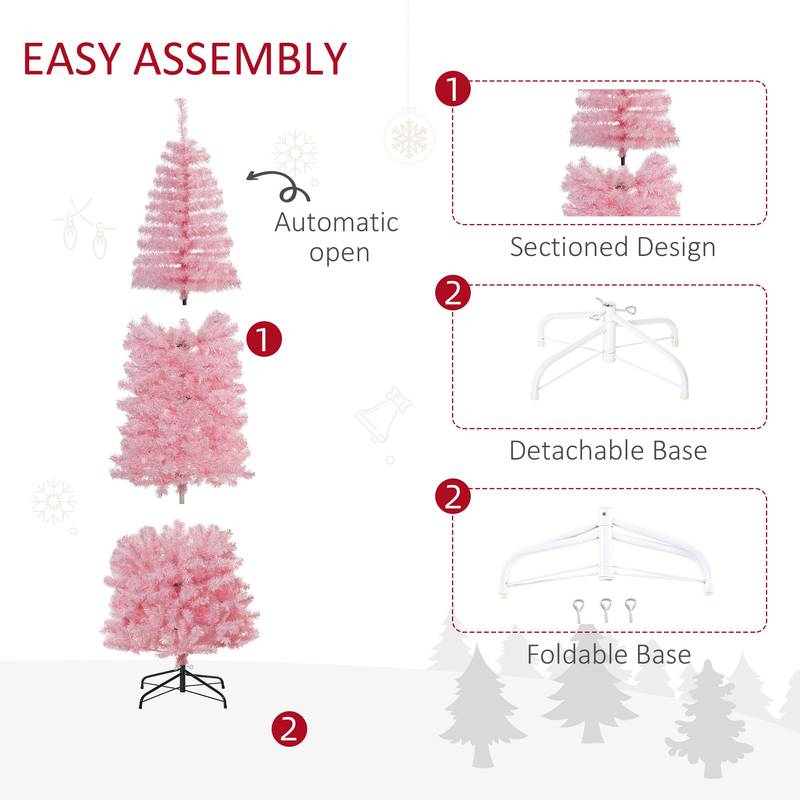 Pink Slim Douglas Fir Christmas Tree
