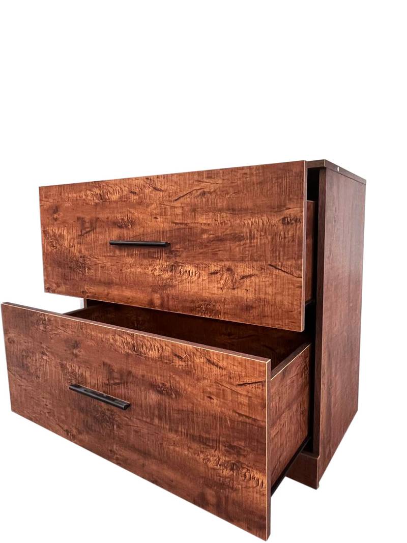Rustic Walnut Lateral Filing Cabinet