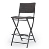 Chic Foldable Wicker Patio Bar Stools - Set of Two