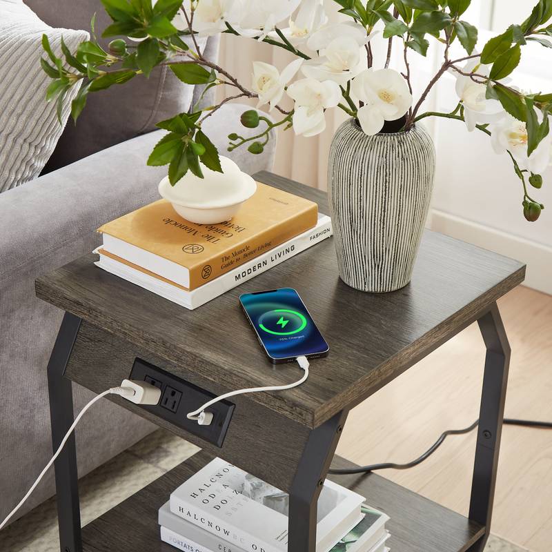 Stylish Charging End Tables - Set of Two with USB Ports