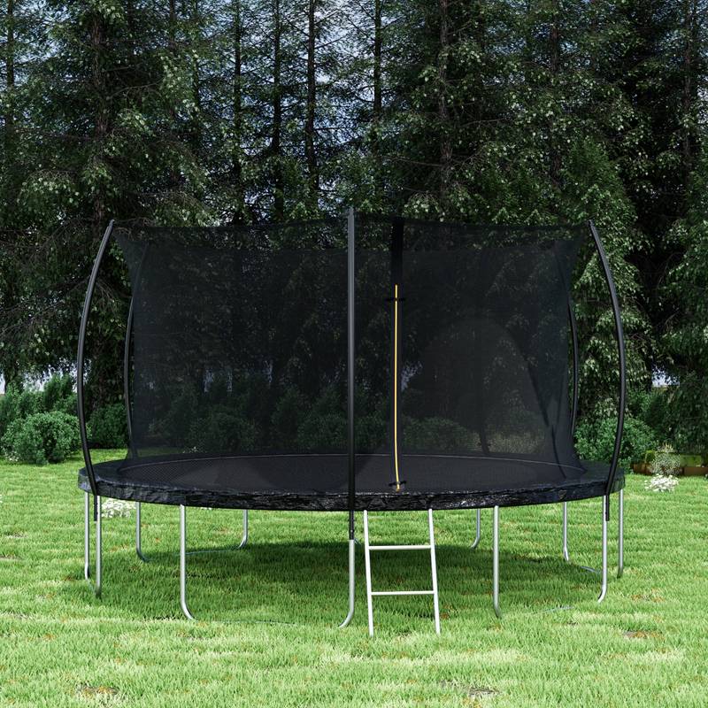 Bouncing Joy Trampoline with Safety Net and Ladder