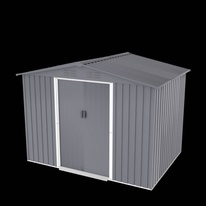 Spacious Metal Outdoor Shed with Sliding Doors – Perfect for Tools and Gear!