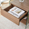 Chic Glass-Top Nightstand with Drawers