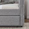 Chic Grey Twin Daybed with Storage Drawers