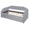 Cozy Gray Upholstered Twin Daybed with Hidden Storage