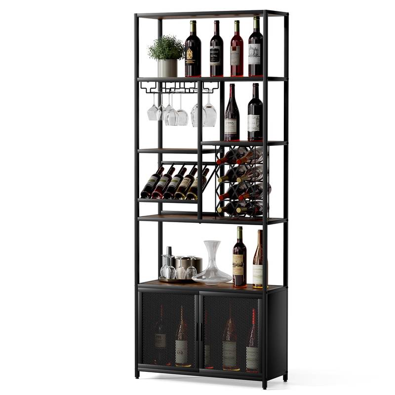 Chic Industrial Wine & Glass Stand
