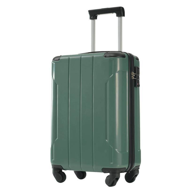 Adventure Ready Luggage Set - Green Carry-On Suitcases with Wheels and TSA Lock