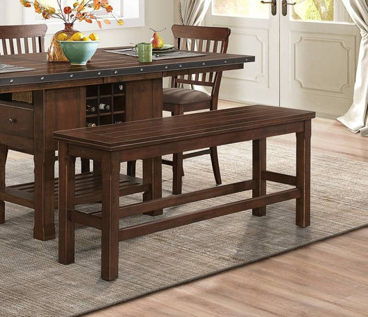 Chic Dark Brown Counter Height Bench