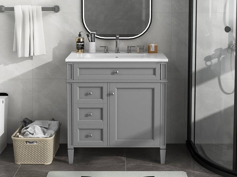 Chic Modern Bathroom Vanity with Stylish Sink and Ample Storage