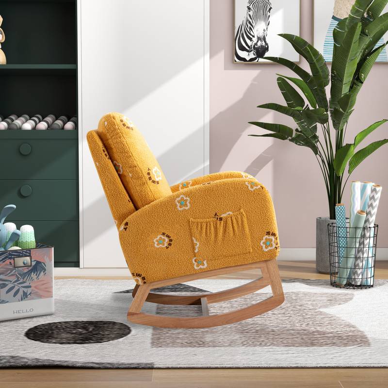 Cozy Mustard Rocker: Modern Mid-Century Accent Chair
