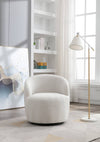 Cozy Ivory Swivel Accent Chair