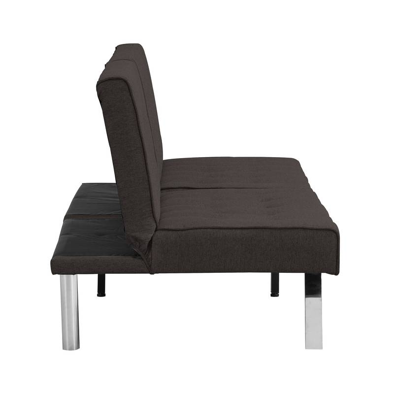 Espresso Futon Sofa Bed with Stylish Wood Frame