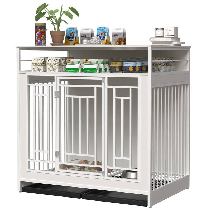 Stylish Wooden Dog Crate with Storage for Large Dogs