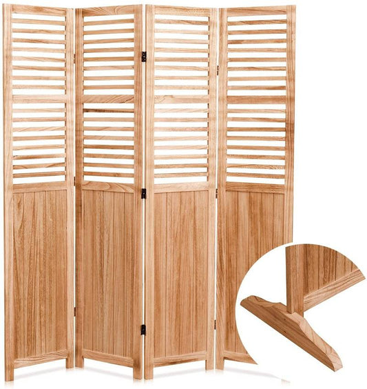 Natural Wood Folding Room Divider