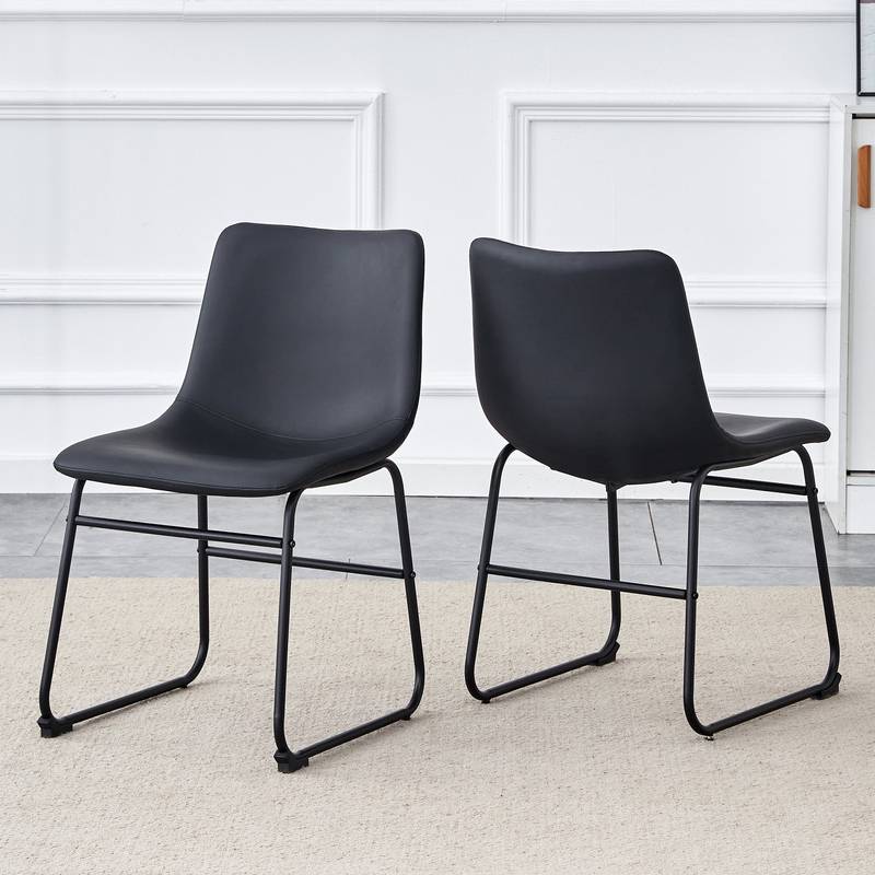 Sleek Black PU Leather Chair