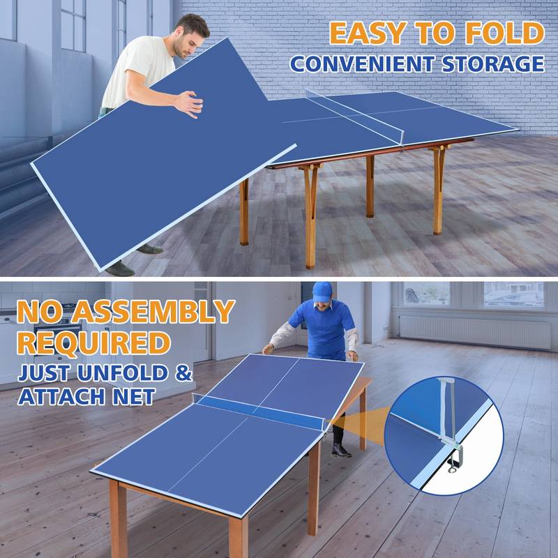 Blue Foldable Ping Pong Table Top for Indoor Fun