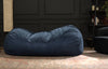 Cozy Blue Suede Bean Bag