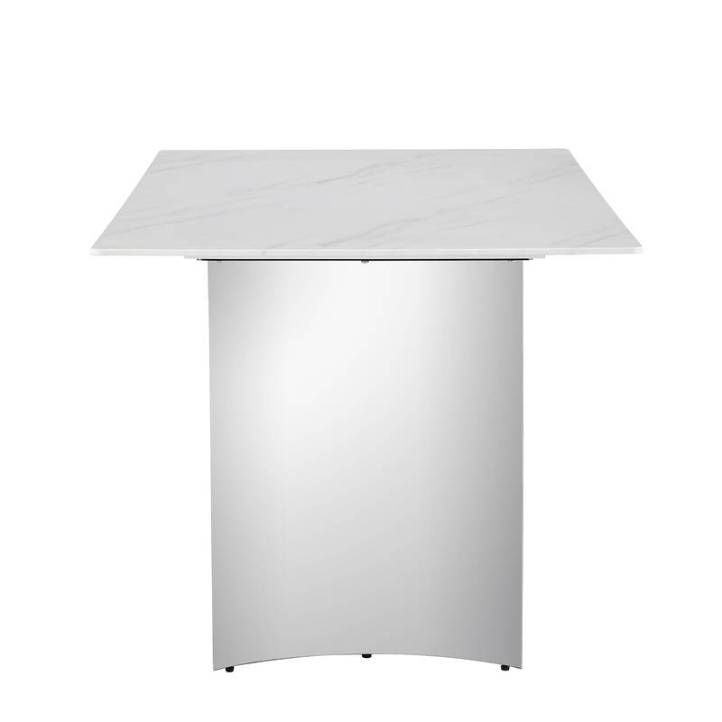 Sleek Marble-Design Dining Table