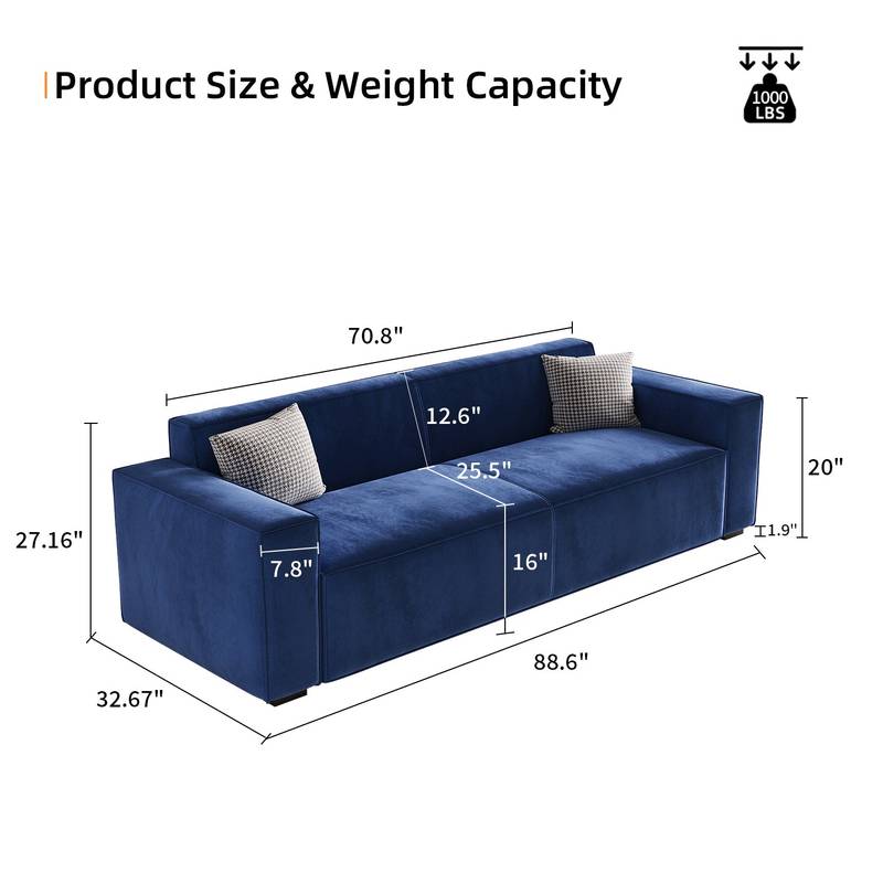 Cozy Cloud Sofa - Chic 3-Seater for Your Living Room