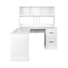 Chic White Desk with Hutch for Home Office