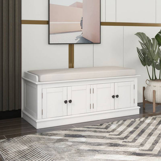 Cozy Shoe Storage Bench with Cushioned Seat