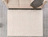 Chic Beige Geometric Faux Fur Rug
