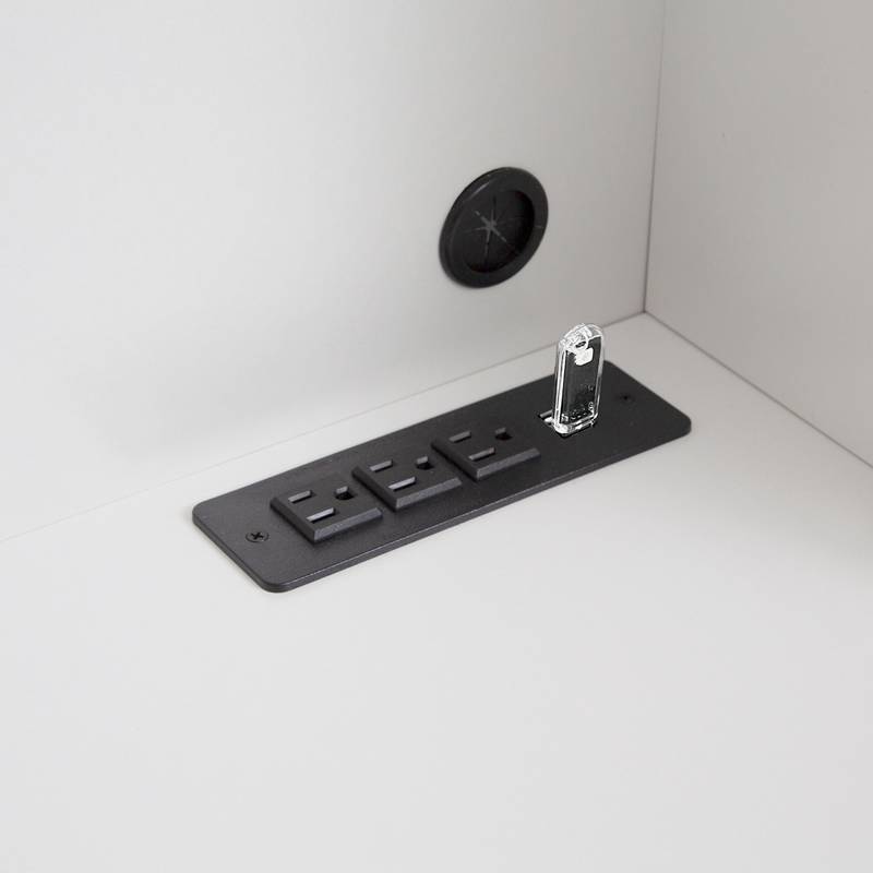 Stylish Study Desk with Hutch and Charging Ports