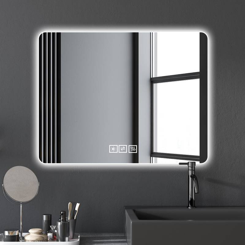 Glow & Go Bathroom Mirror: Dual LED Light, Anti-Fog Magic, Dimmable Delight!