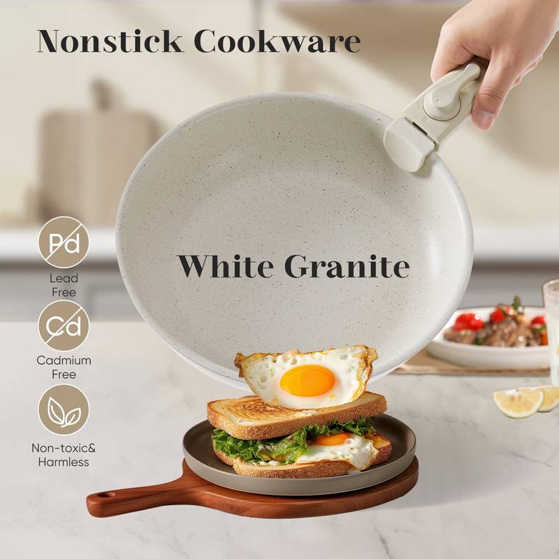 Versatile Nonstick Cookware Set with Detachable Handles