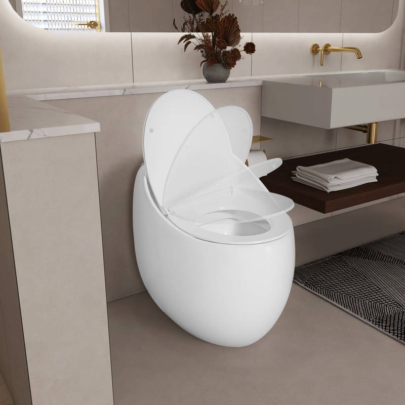 Sleek Egg-Shaped Toilet in Glossy White