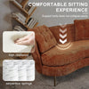 Chic Orange Loveseat with Gold Legs