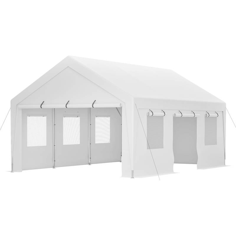 All-Weather Steel Carport Canopy with Removable Walls