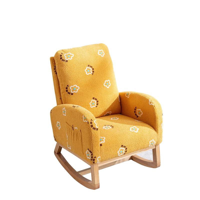Cozy Mustard Rocker: Modern Mid-Century Accent Chair