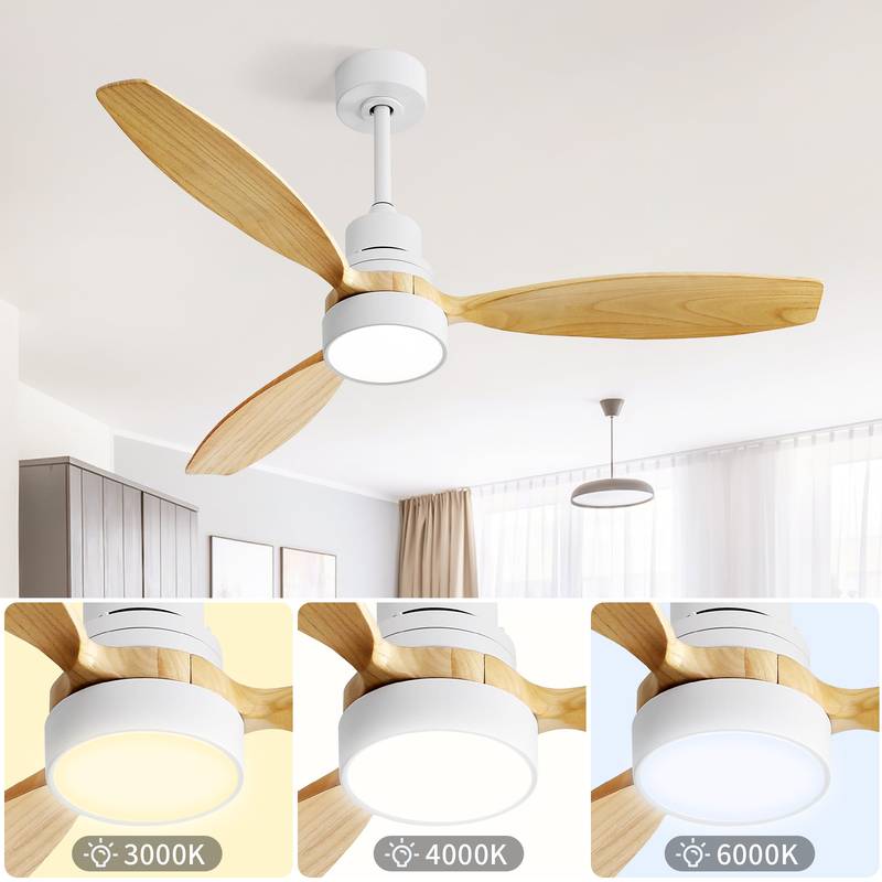 Chic Indoor Ceiling Fan with Remote and LED Light