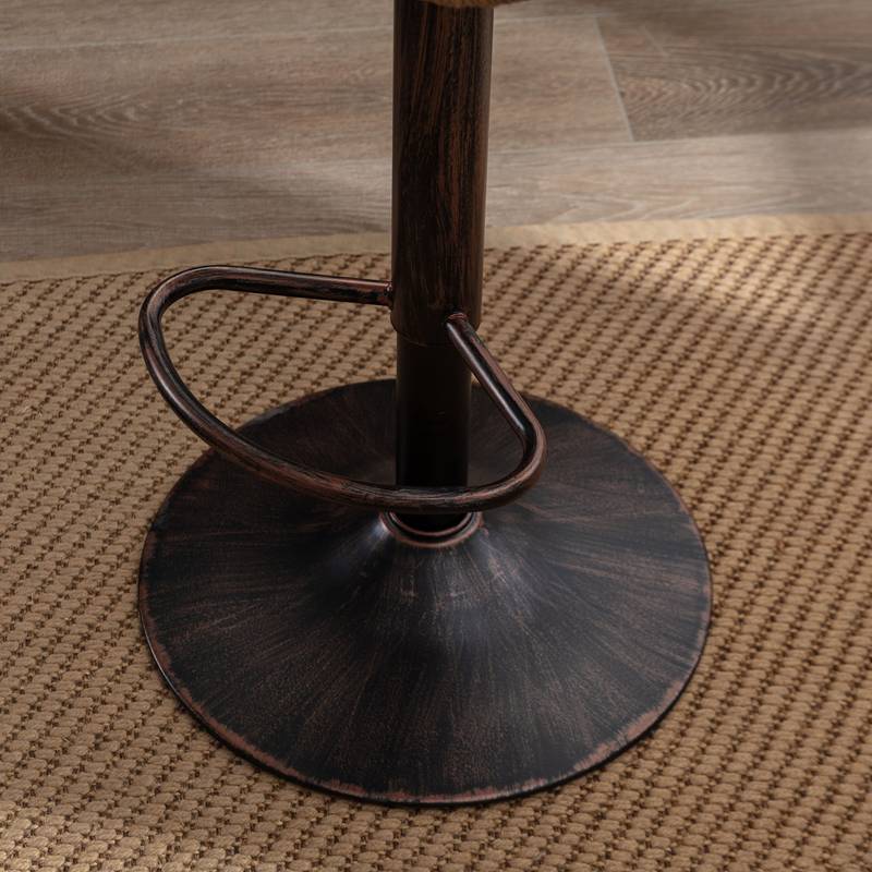 Chic Adjustable Bar Stools - Set of Two in Beige
