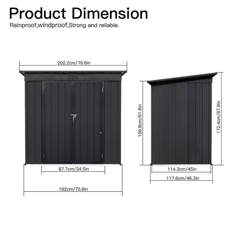Chic Black Garden Shed for Stylish Storage